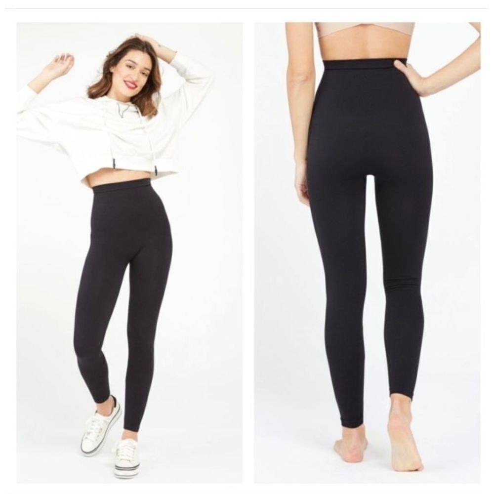 SPANX Look At Me Now Seamless Leggings Black M Shaping Slimming 
Athleisure‎